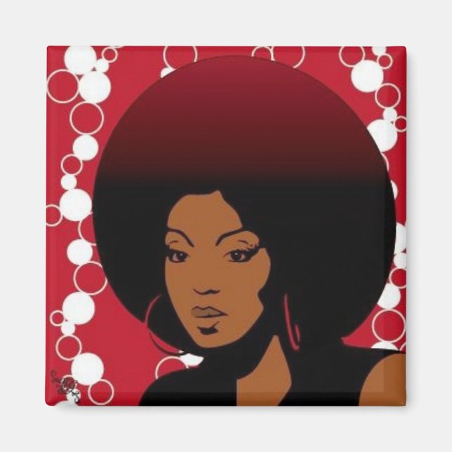 Magnet Afro rétro (Devant)