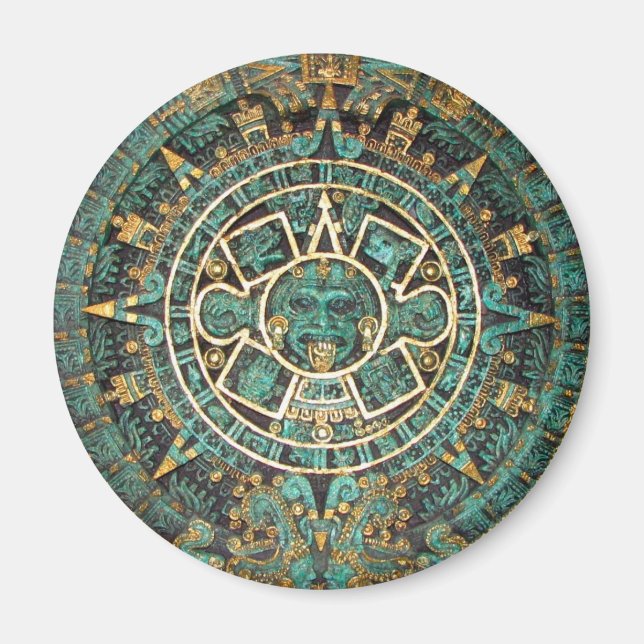 Magnet, Ancient Aztec Calendar Magnet (Front)