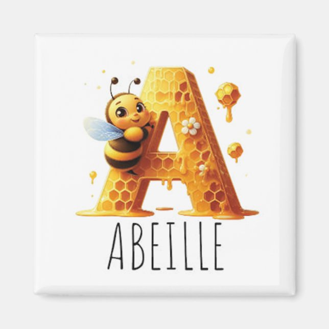 Magnet Animaux Rigolos Lettre A (Devant)