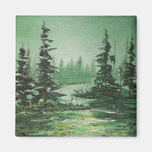 Magnet Ann Hayes Painting Green Forest