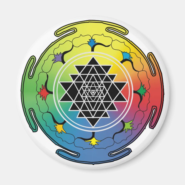 Magnet arc-en-ciel de Sri Yantra (Devant)