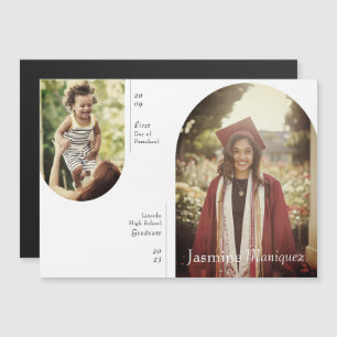 Magnet Arch Photo Then/Now Graduation Announcement