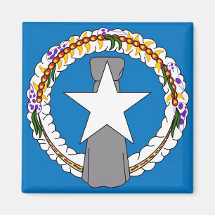 Magnet avec drapeau des îles Mariannes du Nord - É