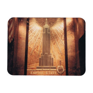 Magnet avec Empire State Building Plaque Photo