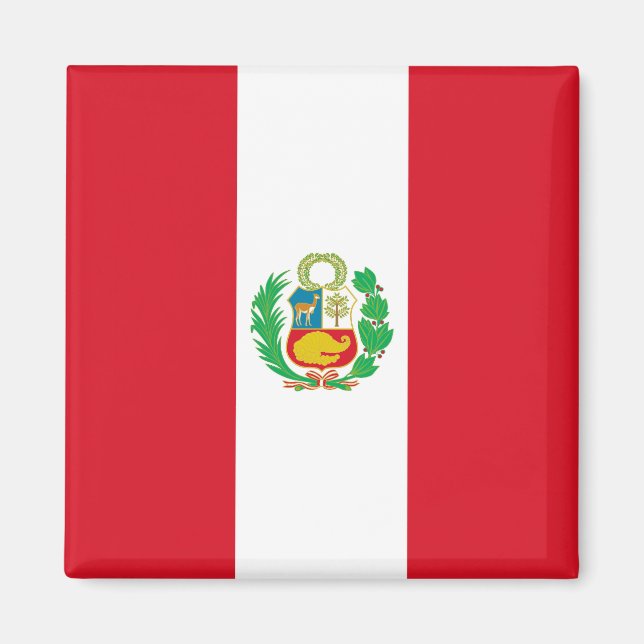 Magnet avec le drapeau du Pérou (Devant)