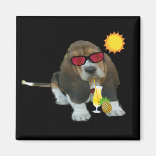 Magnet Baby Basset Hound Summer Time