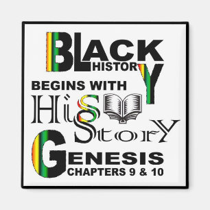 Magnet-Black History Begins With HiSStory© BlkBrdr Magnet