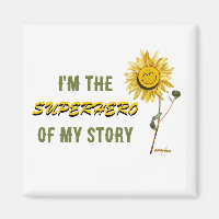 Magnet blanc de super-héros par la poète Adiela Ak