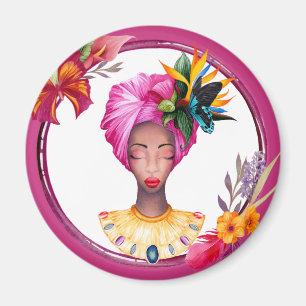 Magnet bleu femme africaine