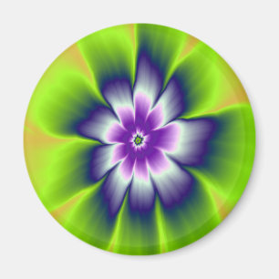 Magnet   Blue Green and Violet Daisy Flower