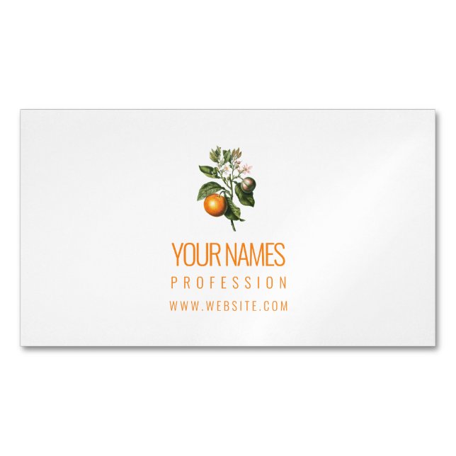 MAGNET BUSINESS CARD : ORANGE BLOSSOM (Front)