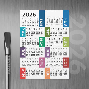 Magnet Calendar - 12 mois colorés funky mois