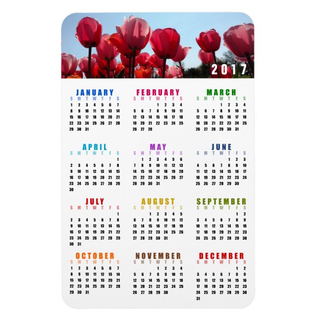 Magnet Calendrier 2017 - Jardin des tulipes de Pêc (Vertical)