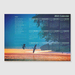 Magnet Calendrier - Grands Hérons Bleus prendre l'