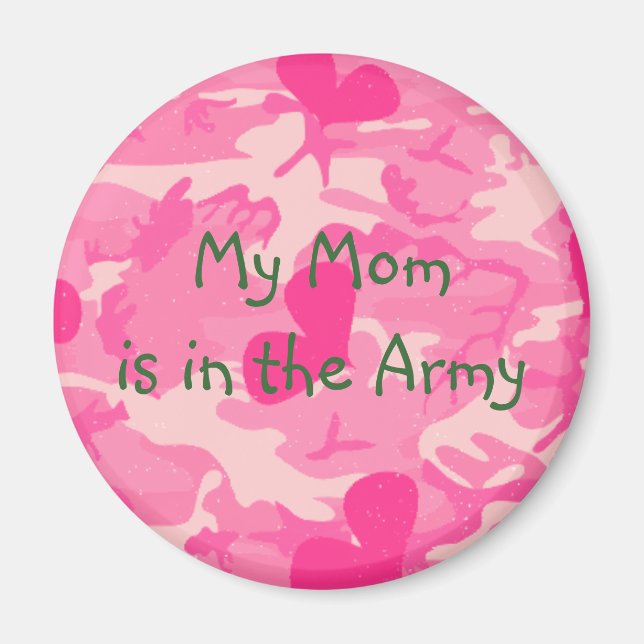 Magnet camouflage rose de maman militaire (Devant)