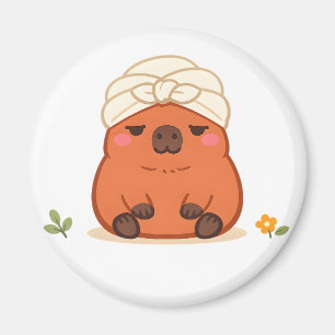 Magnet Capybara Mignon Serviette de Spa Turban