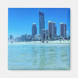 Magnet carré avec vue sur Surfers Paradise.