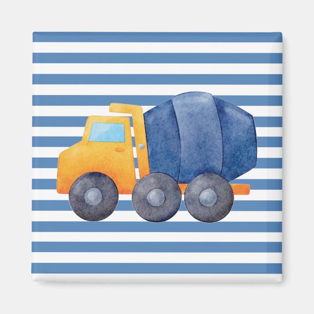 Magnet Carré de camion en béton jaune (Devant)