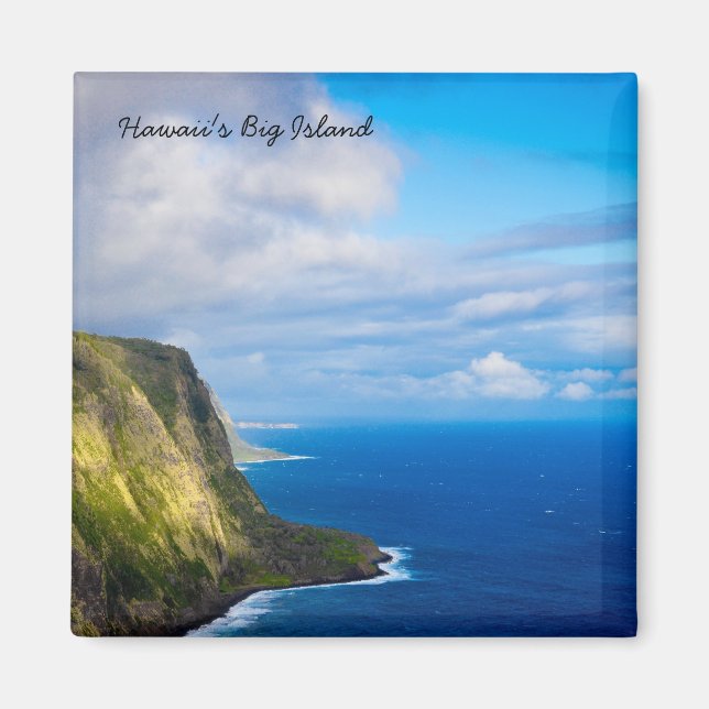 Magnet carré de la Grande île d'Hawaii (Devant)