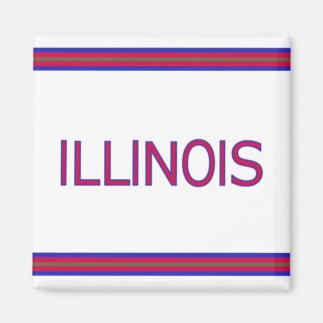 Magnet Carré de l'Illinois (Devant)