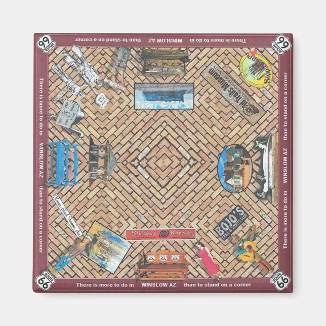 MAGNET carré DES CHOSES À FAIRE DANS WINSLOW ARIZO (Devant)