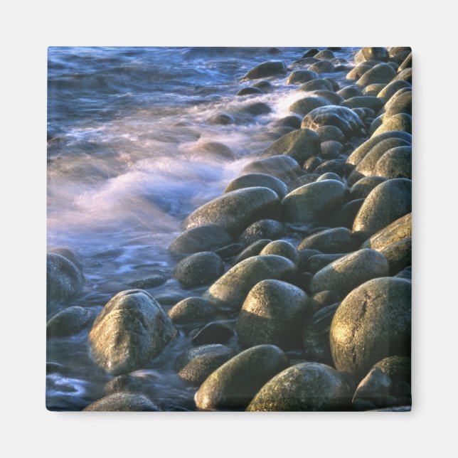 Magnet Carré des roches et des vagues (Devant)