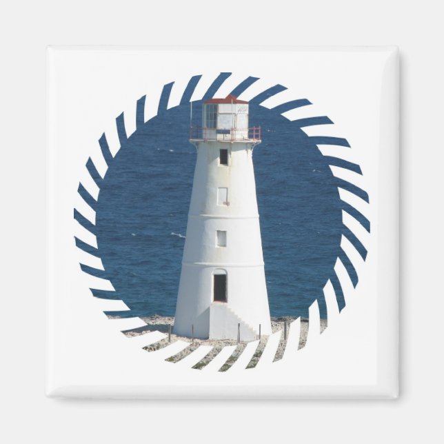 Magnet Carré du phare nautique (Devant)