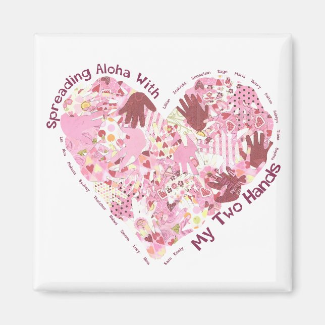 Magnet carré : Répandre Aloha (Devant)