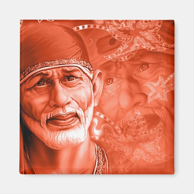 Magnet carré - Sai baba (Devant)