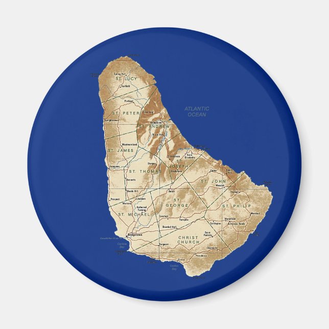 Magnet Carte de la Barbade (Devant)
