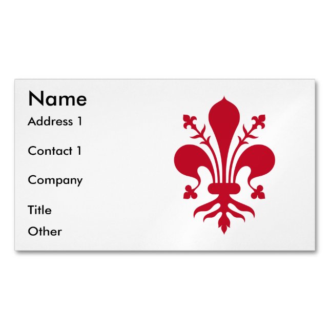 Magnet carte de visite avec drapeau de Florence (devant)