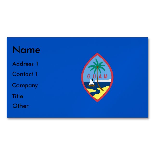 Magnet carte de visite avec drapeau de Guam (devant)