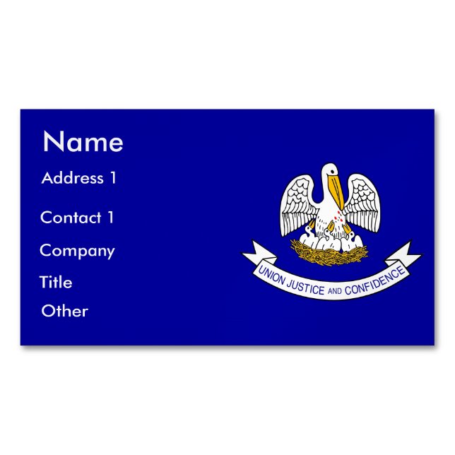 Magnet carte de visite avec drapeau de la Louisian (devant)