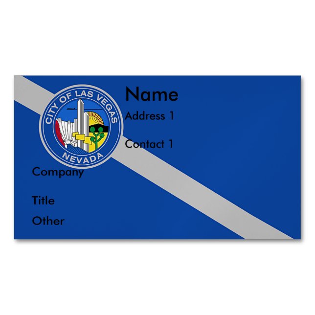 Magnet carte de visite avec Drapeau de Las Vegas,  (devant)