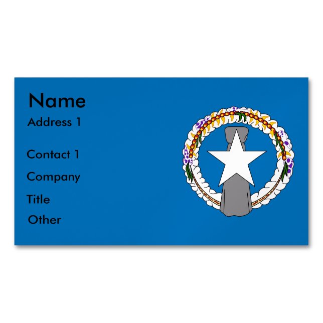 Magnet carte de visite avec drapeau de Mariana du  (devant)