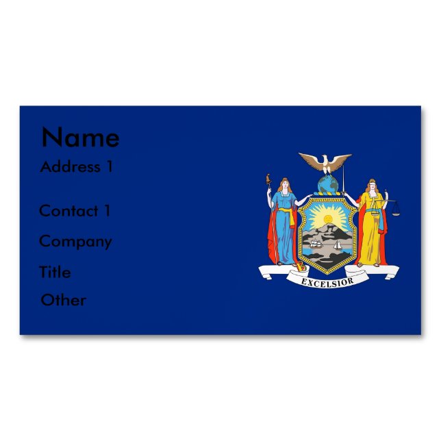 Magnet carte de visite avec drapeau de New York (devant)