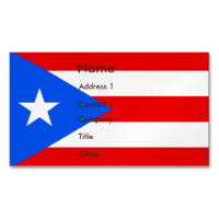 Magnet carte de visite avec drapeau de Porto Rico