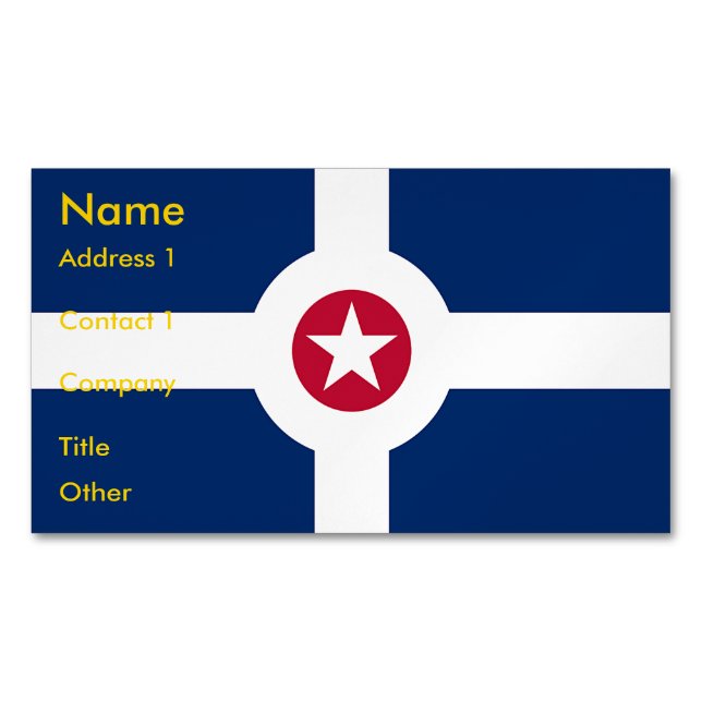 Magnet carte de visite avec drapeau d'Indianapolis (devant)