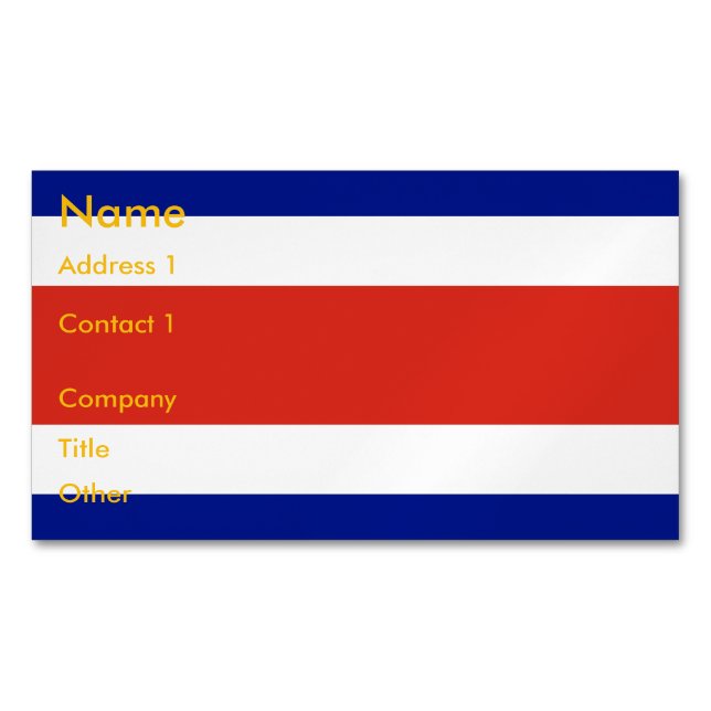 Magnet carte de visite avec drapeau du Costa Rica (devant)