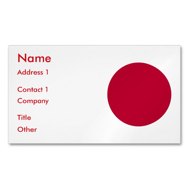 Magnet carte de visite avec drapeau du Japon (devant)