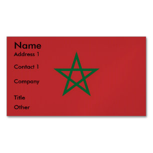 Magnet carte de visite avec drapeau du Maroc