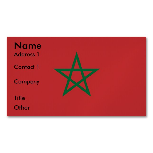 Magnet carte de visite avec drapeau du Maroc (devant)