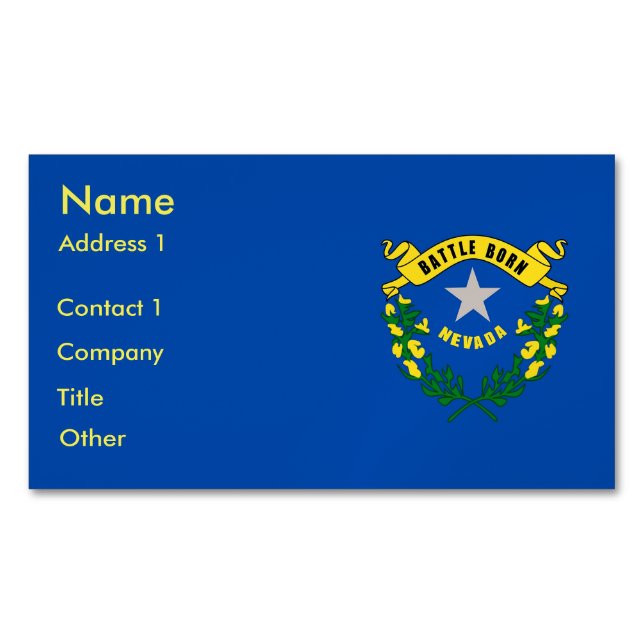 Magnet carte de visite avec Drapeau du Nevada (devant)