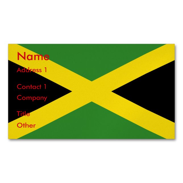 Magnet carte de visite avec le drapeau de la Jamaï (devant)
