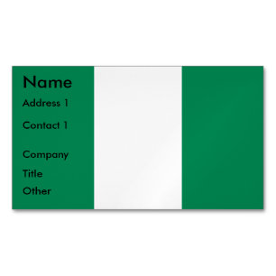 Magnet carte de visite avec le drapeau du Nigeria