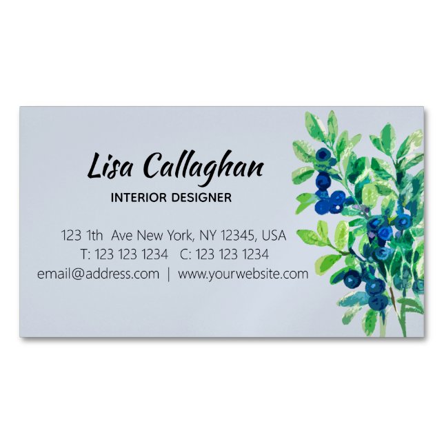 Magnet Carte de visite Blueberry (devant)