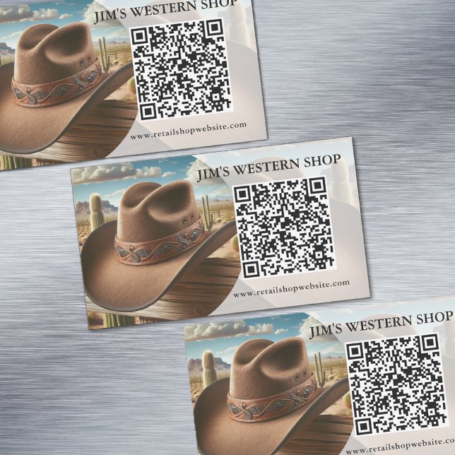 Magnet Carte de visite du code QR occidental (Western QR Code Business Card Magnets)