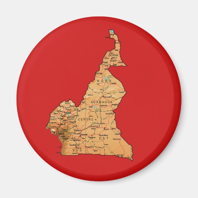 Magnet Carte du Cameroun (Devant)