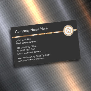 Magnet chic de carte de visite d'agent immobilier