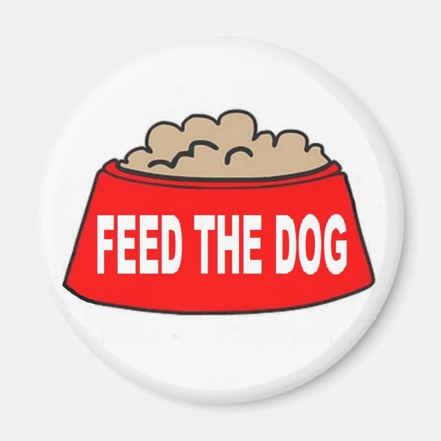Magnet Chien Nourriture Bowl Rouge Nourriture Le C (Devant)